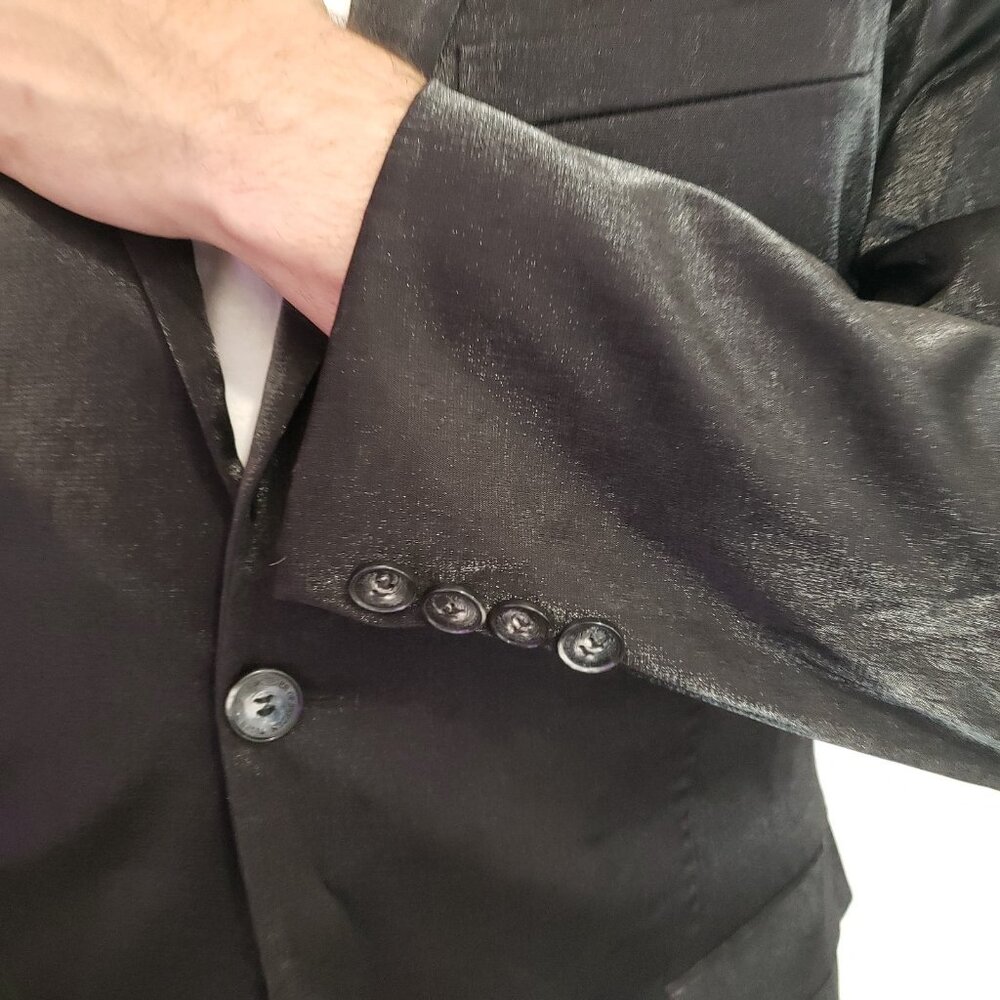 Tiger of Sweden Men Blazer 52 Button Blue Iridescent Single Breasted Jacket - Picture 5 of 11